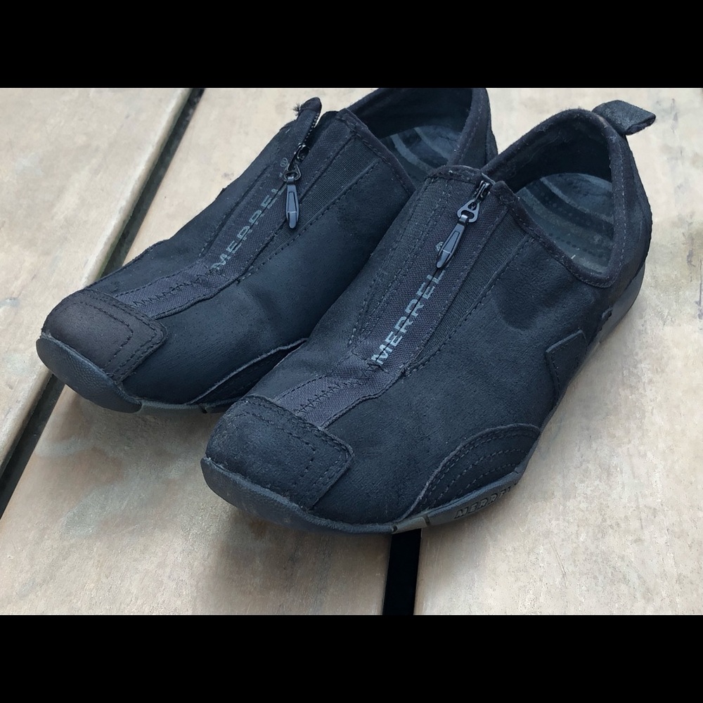 Merrell Barrado Black Suede Leather Zip Shoes